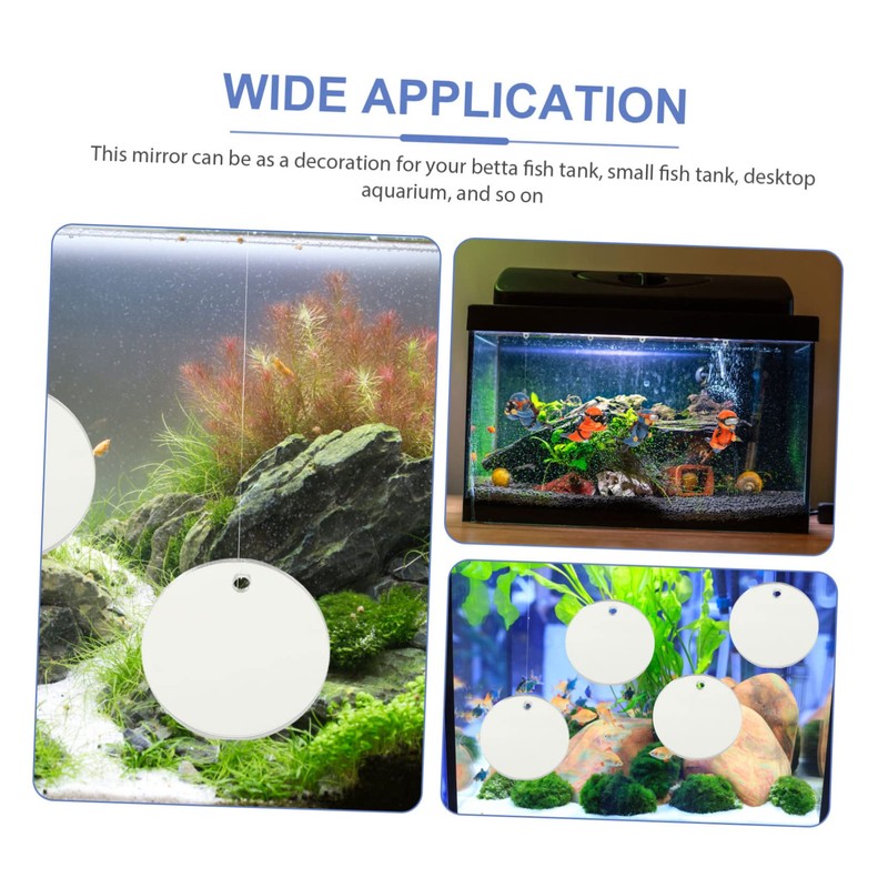MERRYHAPY 4Pcs Double Sided Betta Fish Mirrors Fish Tank Decor