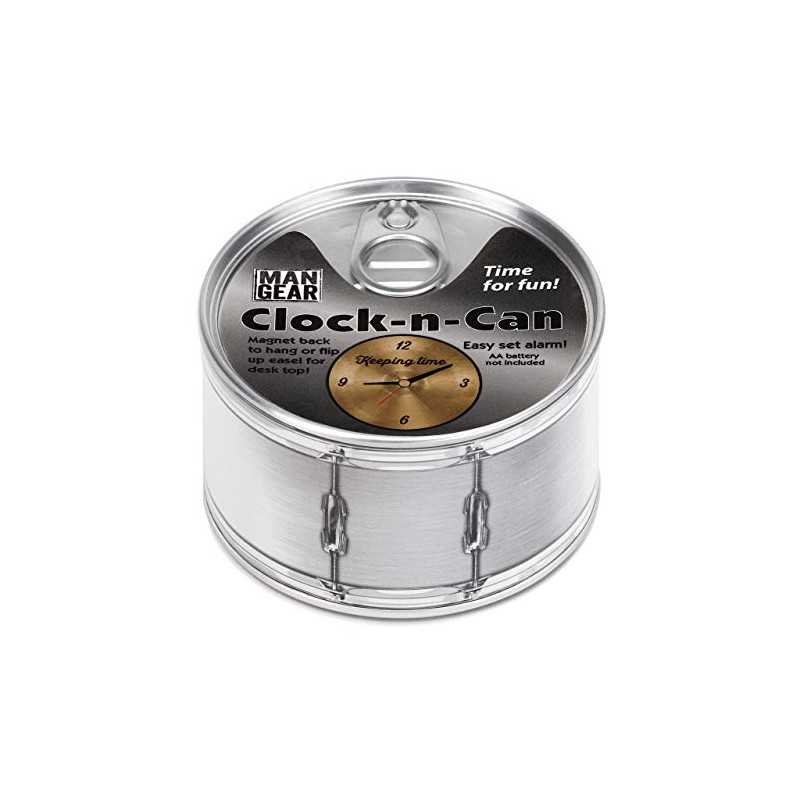 DEMDACO Drum Keeping Time Clock-n-Can Silver Tone 4 x 4