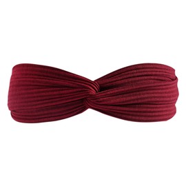 scicent Elastic Bands 1 Pack Headbands for Women's Hair Knotted Head Scarf for Women UK Sport Yoga Hairbands Girls Hair Accessories (Claret)