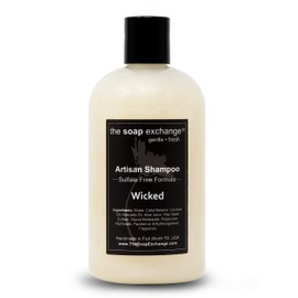 The Soap Exchange Hair Shampoo - Wicked Scent - Hand Crafted 12 fl oz / 354 ml Natural Artisan Hair Care, Gentle, Sulfate & Paraben Free, Cleanse, Moisturize, & Protect. Made in the USA.