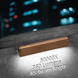 Lecotresy 4-Packs 7inch 3W LED Hardscape Lighting,Retaining Wall Lights,12V Low Voltage Bronze Gold Landscape Paver Lighting,IP65 Waterproof Outdoor Step Lights,5000K Daylight White