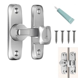 Stainless Steel Door Lock, Secure Sliding Door Latch for Bathroom, Pocket Door, Barn Door, Heavy Duty Right Angle Lock for Enhanced Safety and Privacy