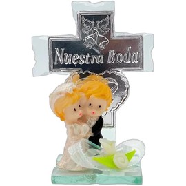 Cruz de Cristal Recuerdo Boda 12 Piezas