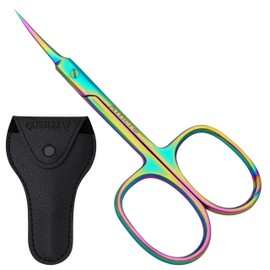Professional Cuticle Scissors – Stainless Steel Nail Scissors for Cuticles, Eyebrow & Facial Hair Trimming – Sharp Precision Blades, Manicure & Pedicure Tools for Home & Salon Use (Multicolored)