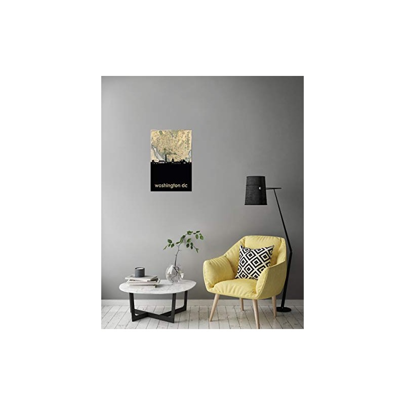 artboxONE Poster Cities Washington DC Skyline Map - Image Washington