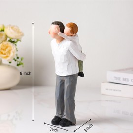 BUTILIVEEN Grandpa Gifts- Grandpa Fathers Day Birthday Gift, 8 Inch Resin Grandfather and Grandson Figurines