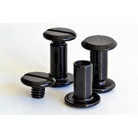 Binding Screws Black / 5 mm / Screw Rivets / Belt Screws / Pack of 20 (5 mm)