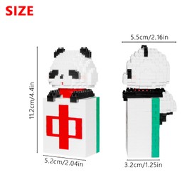 Larcele Micro Building Blocks Animal Set, DIY Mini 3D Building Toy Bricks,496 Pieces KLJM-09 (Zhong Panda)