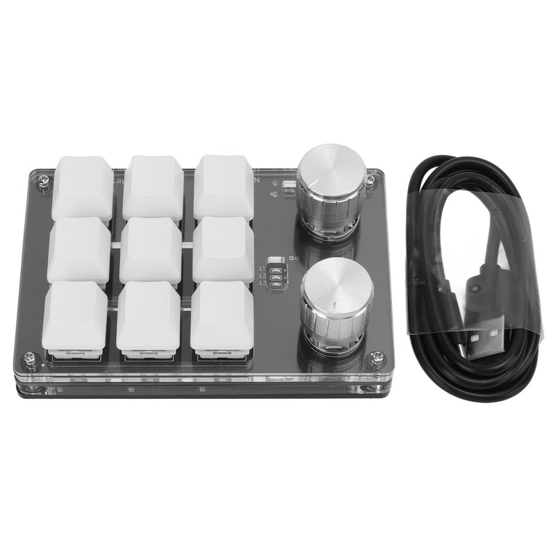 Wireless Programmable Shortcut Keyboard USB Bluetooth Dual Mode 9 Keys