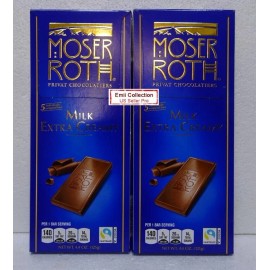 Moser Roth Privat German Chocolate Milk Extra Creamy 4.4oz 125g Bundle New - 2 Bars