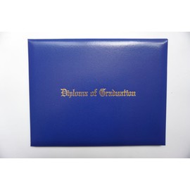 Certificate Cover Imprinted"Diploma of Graduation" Smooth Diploma Cover 8.5" x 11" Grad Days (Royal Blue)