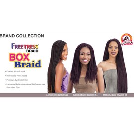 FreeTress Synthetic Hair Crochet Braid Medium Box Braids (6-PACK, 4)