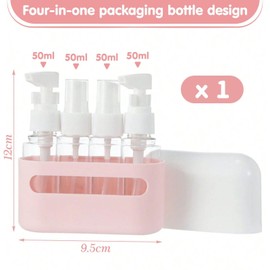 1 Piece 4 In 1 Piece Bottling And 2 Piece Face Wash Brushes, Travel Cosmetic Container, Travel Gadget, Travel Bottle, Liquid Container.