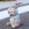 Hodao Easter Bunny Decorations Spring Home Decor Bunny Figurines(Spring Gray