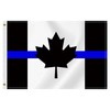 2×3 FT Thin Blue Line Black Canada Flag, Medium 60×90