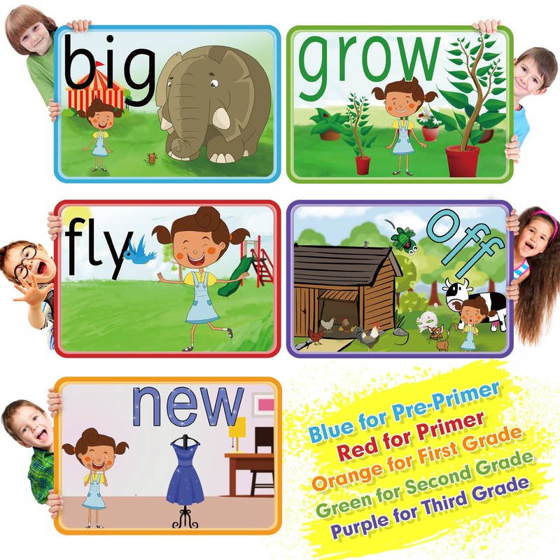 SpringFlower Sight Words Flash Cards with Pictures,Motions&Sentences, 220 Dolch Sight