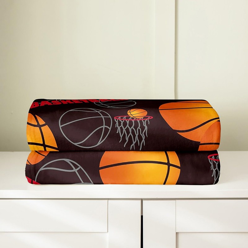 Feelyou Basketball Fleece Throw Blanket Throw 50"x60" Kids Ball Games