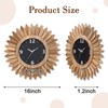 Honiway 16 Inch Wall Clocks, Rustic Wood Boho Sunburst Decorative