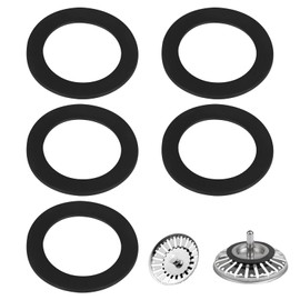 Pack of 5 Sink Plug Replacement Seal, Universal Sealing Rings Accessories, OD 54 mm ID 32 mm Compatible with Franke and Blanco Sink, Strainer Basket Repair, Replacement Parts for Kitchen Sink Drain