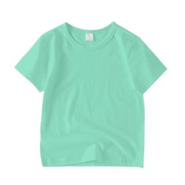 Juephe Cotton Kids T-Shirts Short Sleeve Summer Crew Neck Basic Tops for Boy & Girl&Toddlers Mint Green