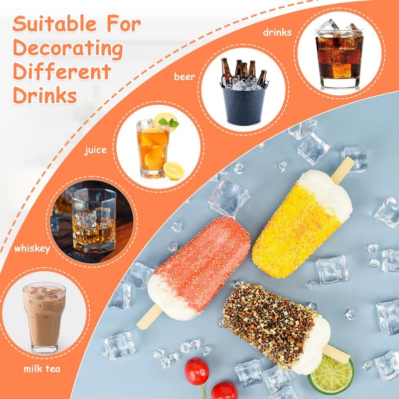 LPAMABA Pack of 120 20 mm Plastic Ice Cubes Plastic