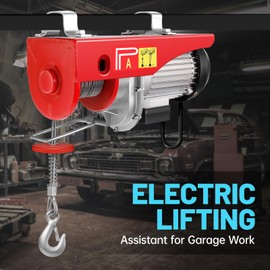 1540 lbs Electric Hoist, 110V Electric Winch with Wireless Remote Control, 40ft Single Cable Lifting Height & Pure Copper Motor, for Garage Factory Warehouse