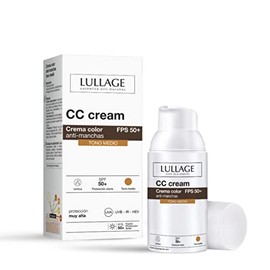 LULLAGE, CC Cream, Crema de Color Anti-manchas, Atenúa y Previene Manchas e Imperfecciones, Protector Solar, FPS 50+, Tono Medio, 30 ml