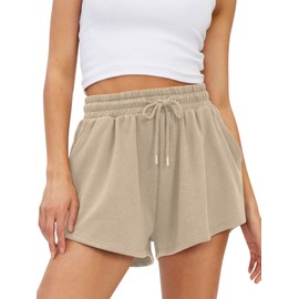 AUTOMET AUTOMET Womens Summer Shorts Casual Sweat Athletic Spring Outfits Beach Vacation Clothes Comfy Fall Fashion 2025 Khaki S
