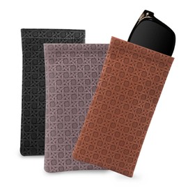 Deepton Soft Glasses Case, Glasses Case, Sunglasses Case, Glasses Case, PU Leather Glasses Case, Protective Case, Black, caramel colour, coffee colour