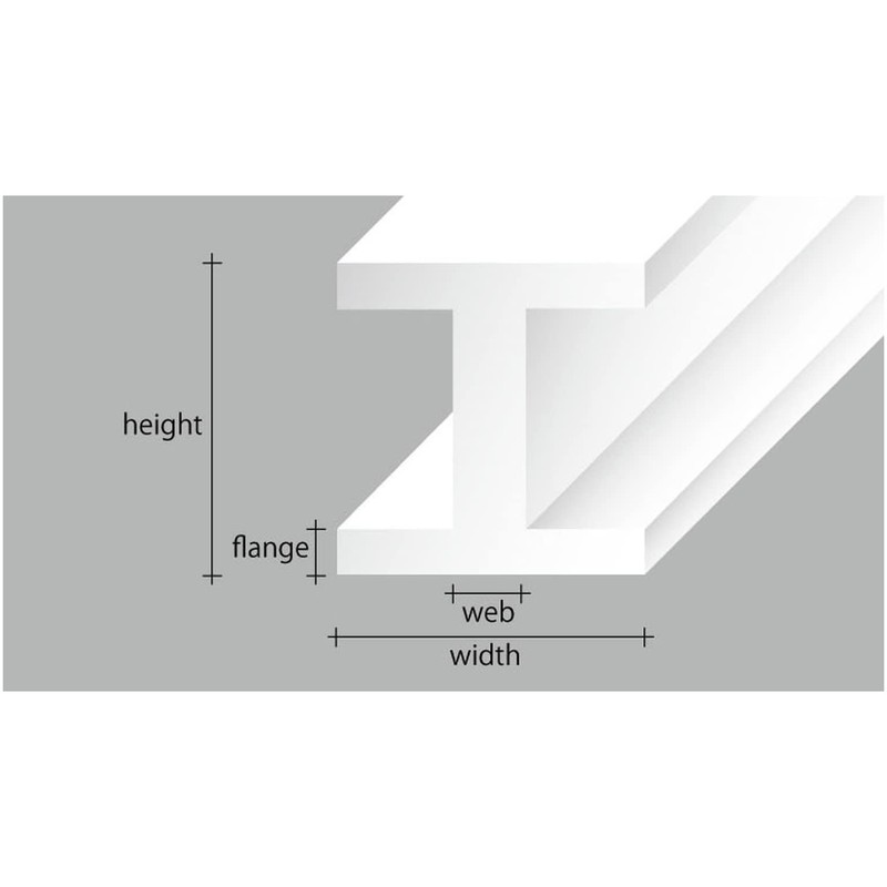 Evergreen 70EG287 Scale Model Plastic Rod, H Steel, Thickness 0.2