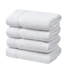 SOFE H&L | Olea Luxury Turkish Cotton Hand Towels Set of 4 White | Premium, Soft, Durable, Absorbent | Hotel Quality Plush Towels and Thick Towel Sets