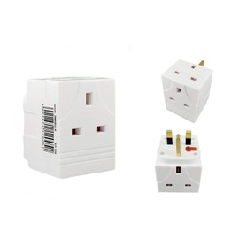 Indoor UK Plug Multi Adaptor 3 Way - Fitted with 13A Fuse White