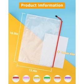 Umriox Zipper Pencil Pouches, 9.2 x 4.7 in (12 Colors, 12 Pack), Pencil Pouches Bulk, Clear Pencil Pouch for Office Supplies Cosmetics Travel Accessories