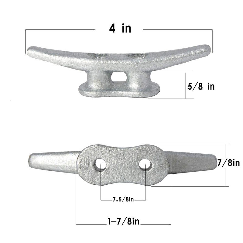 VEITHI Dock Cleat 4 inch - Hot Dipped Galvanized Boat