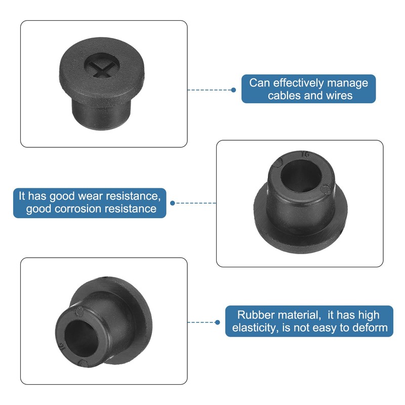 QUARKZMAN Pack of 8 Cable Grommets, 3/8 Inch (10 mm)