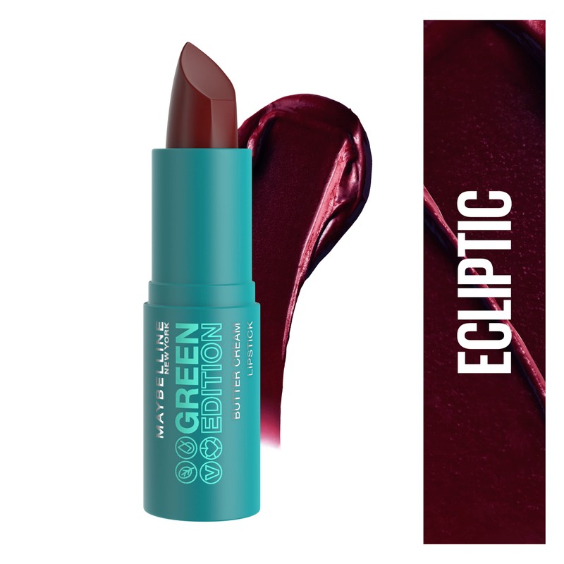 Maybelline New York Green Edition Buttercream Lipstick 001 Ecliptic, 3.4