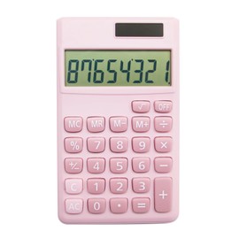 Basic Standard Calculators Small Digital Desktop Calculator with 8-Digit LCD Display, Battery Solar Power Smart Calculator Children's School Adult Office Family Standard Functions (8 Bit Pink)