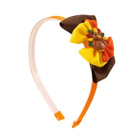 Vsdski Thanksgiving Headband Cute Turkey Hair Bands Orange Bow Hair Accessories for Women Girls Fall Thanksgiving Festive Party Costume Decoration Supplies