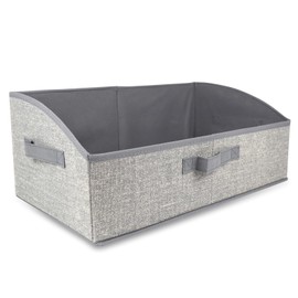 COSOWO Non-woven Fabric Dog Toys Storage Box & Dog Accessories Basket with 3 Handles, Foldable and Portable Dog Toy Bin, Perfect for Pet Toys and Blankets, Grey