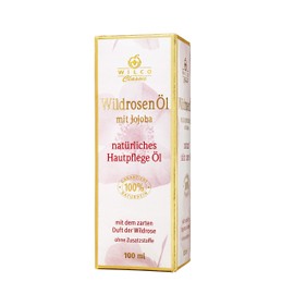 Wilco Classic Wild Rose Oil 100% Natural for Body and Face Face and Skin Oil With delicate scent of Wild Rose from 1st Press Body Oil Pure Luxury for the whole body Anti-Wrinkle / Anti-Ageing from the Night natural, 1000 ml
