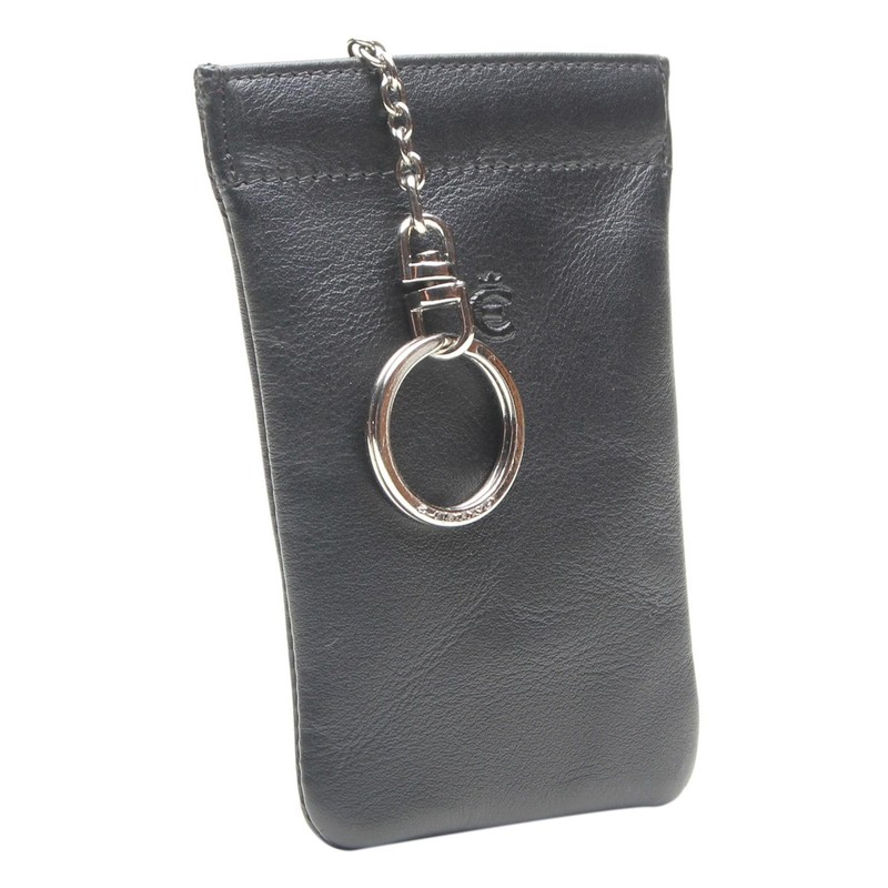 Esquire Logo Leather Key Case 8 cm, black, Formal