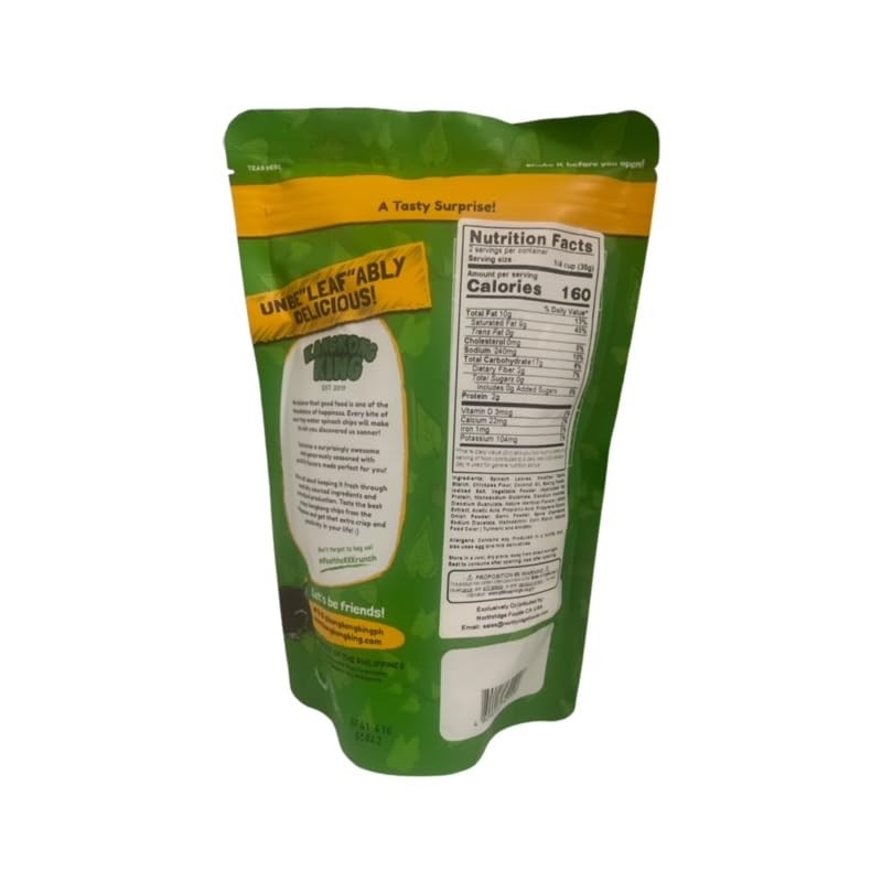 KANGKONG KING Crispy Spinach Chips, Original Flavor, 60g, Pack of
