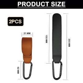 2 Pack Baby Buggy Clips Pram Hooks Clips for Hook Your Shopping Bags Safely on Your Pushchair or Stroller Clips, Shopping Bag and Changing Bag Holders for Pushchairs Brown & Black