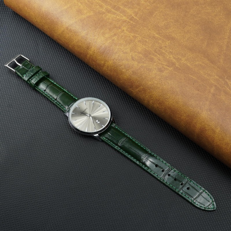 Handmade Crocodile Watch Strap, Quick Release, Alligator Leather Replacement Watch