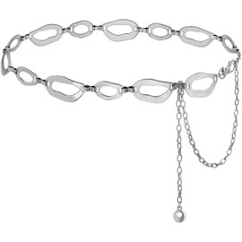 Suyi Waist Chain for Women Ladies Chunky Chain Belt for Dresses 135CM Silver 2