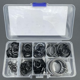Circlip C-Clip, Circlips Snap Ring, Internal Retaining Ring, 160 Pieces C-Clips Safety Ring Assortment Locking Washers for Shafts C-Clip External Attachment