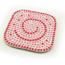 Make Your Own Mosaic Coasters A Fun and Unique Craft 2 Pieces Pink Red 10 cm
