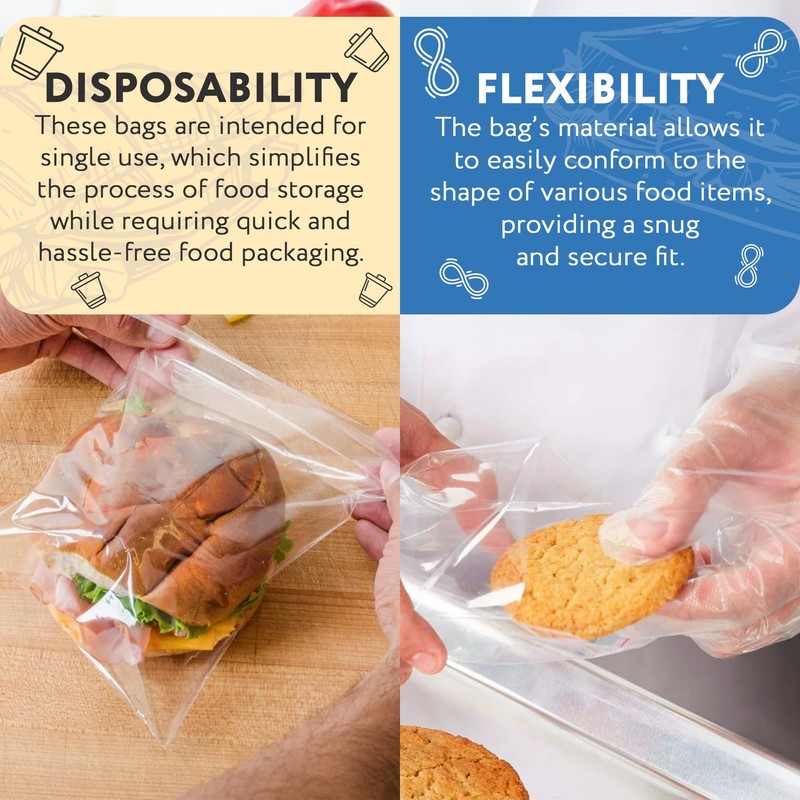 APQ Fold Top Sandwich Bags, 6.5 x 7 Inch. Pack