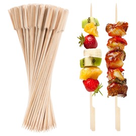 ANTETOK 100 Pieces Bamboo Skewers 30cm, Premium Food Grade BBQ Skewers Bamboo Cocktail Sticks for Finger Food, Kebab, Canape, Marshmallow, Fruit and Burger
