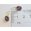 Cushion Cut Amethyst Gold Plated Earrings
